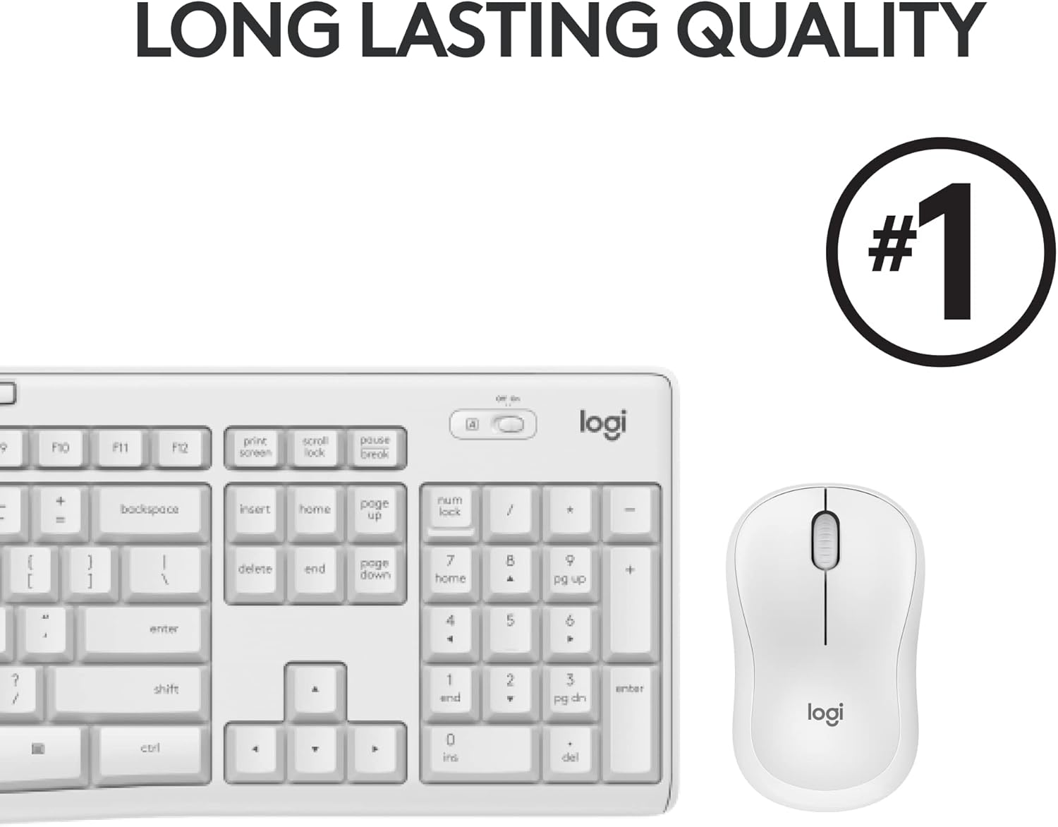Logitech MK295 Wireless Mouse & Keyboard Combo with SilentTouch Technology, Full Numpad