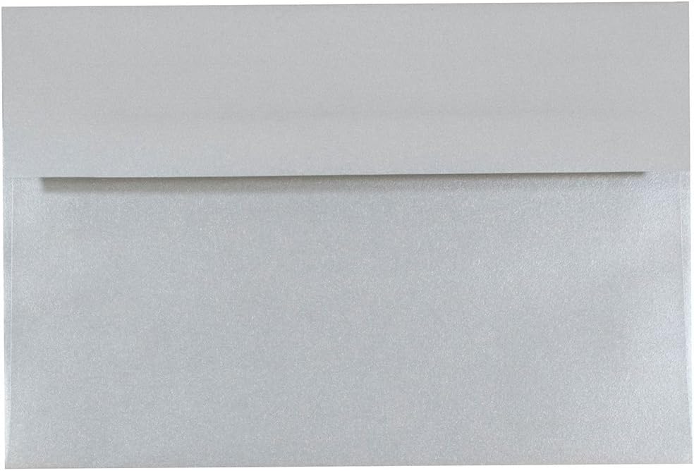 JAM PAPER Silver Stardream Metallic Invitation Envelopes
