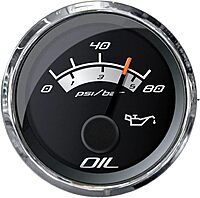 Faria Platinum 2" Oil Pressure Gauge - 80 PSI
