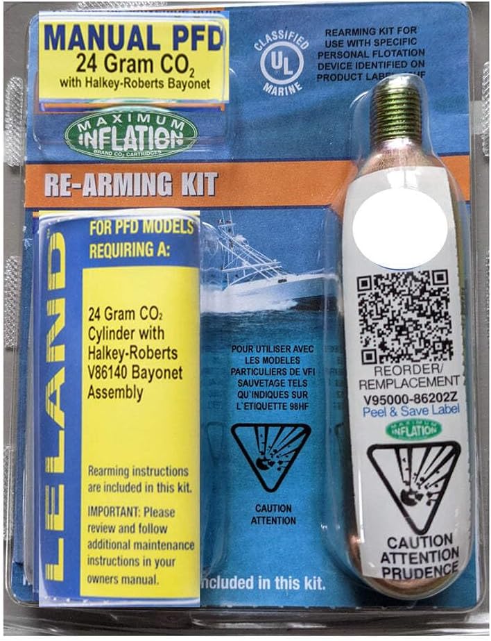 Inflatable Life Jacket Rearming Kit, Automatic, 38 g, 1/2" Threaded