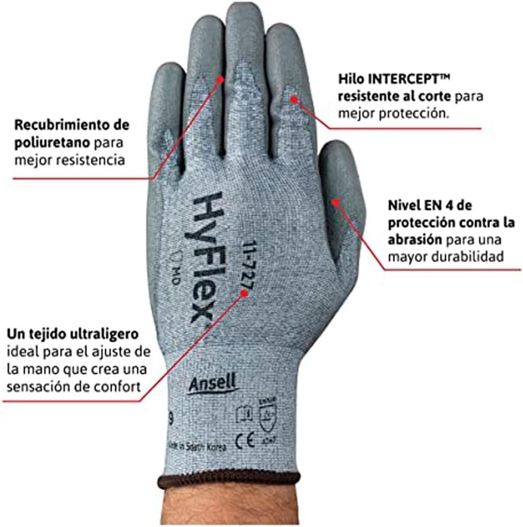 Series 11-727 Puncture-Resistant Gloves: Size X-Large, ANSI Cut N/A, Polyurethane, Series 11-727