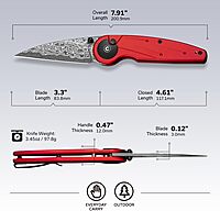 CIVIVI Starflare Pocket Knife, 3.3\" Folding Button Lock