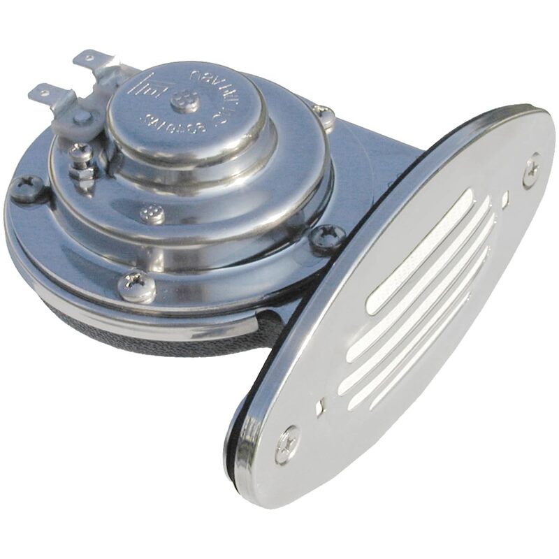 Schmitt Marine Mini Stainless Steel Single Drop-In Horn w/Stainless Steel Grill - 12V Low Pitch
