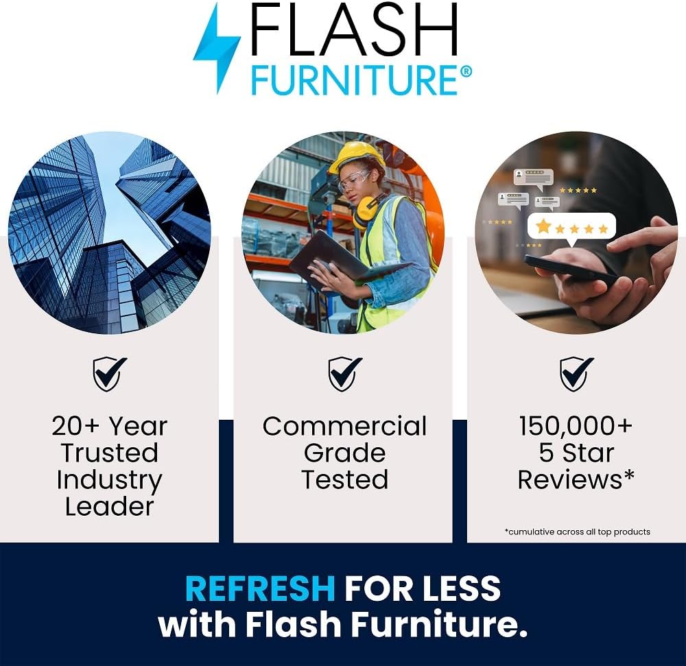 Flash Furniture Jackson 45'' x 53'' Carpet Chair Mat with Studded Gripper Back and Scuff Resistant Textured Top