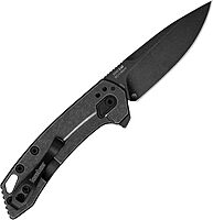 Kershaw Radar Folding Pocket Knife, 2.9 inch BlackWash Finish Blade, Black Handle, Pocketclip