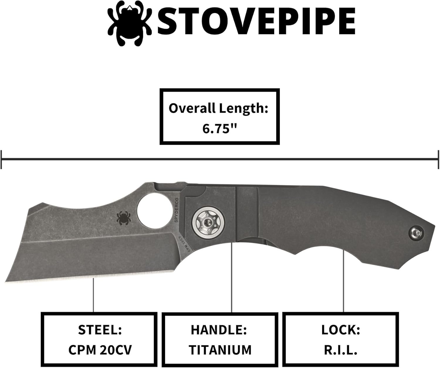 Spyderco C260TIP Stovepipe Titanium