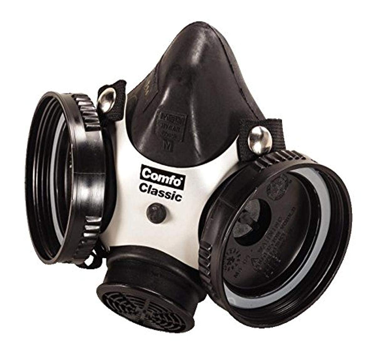 MSA 808053 Comfo Classic Half-Mask Facepiece Respirator, Medium, Black