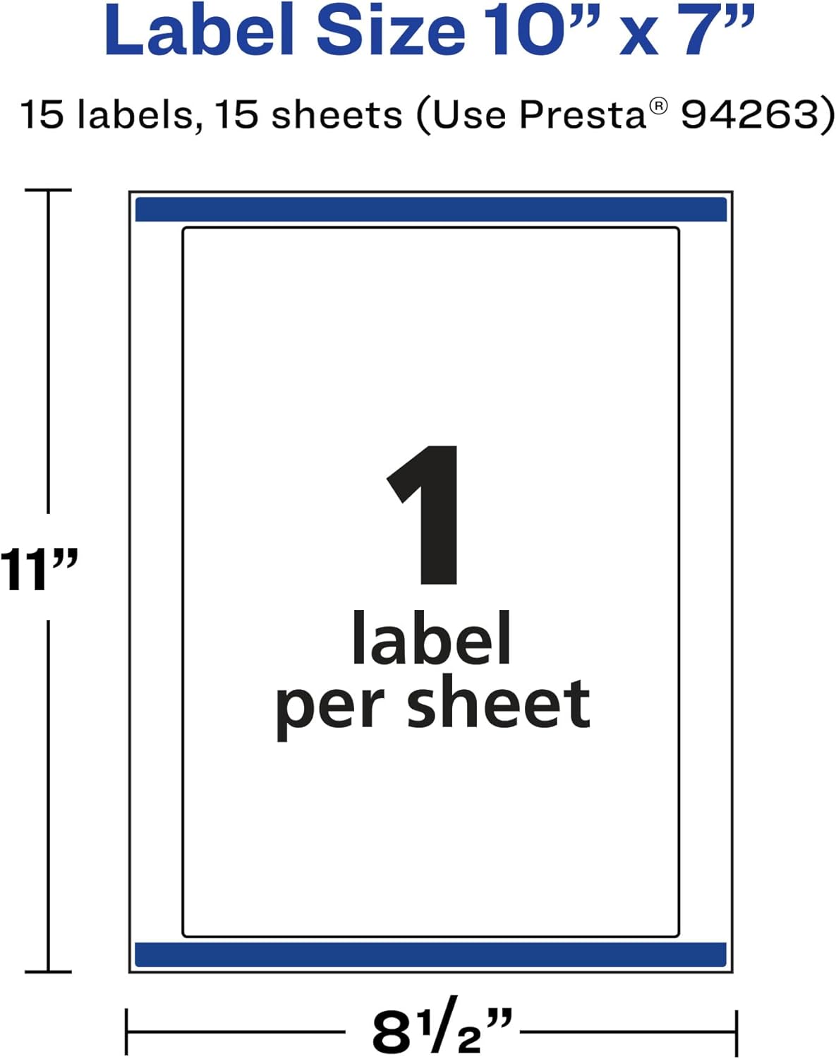 Avery Matte White Removable Rectangle Labels, Sure Feed Technology, 10" x 7"