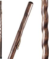 Brazos Handcrafted Wood Walking Stick, Twisted Pine, Trekker Style Handle, for Men & Women, Made in The USA, 55" Brown