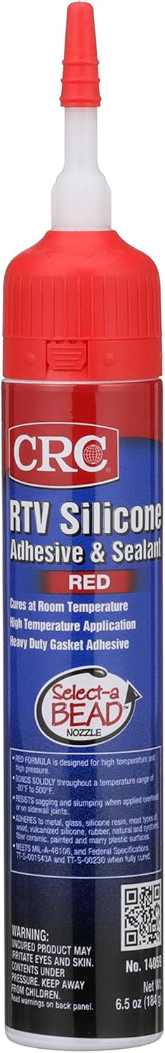 CRC RTV Silicone Sealant 14059 – 6.5 Wt Oz., Red, General Purpose High Temperature Gasket Sealant