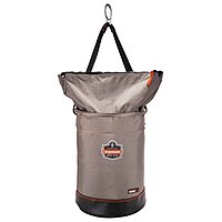 Ergodyne Arsenal 5973 Large Nylon Hoist Bucket Tool Bag - D-Rings, Zipper Top, Gray