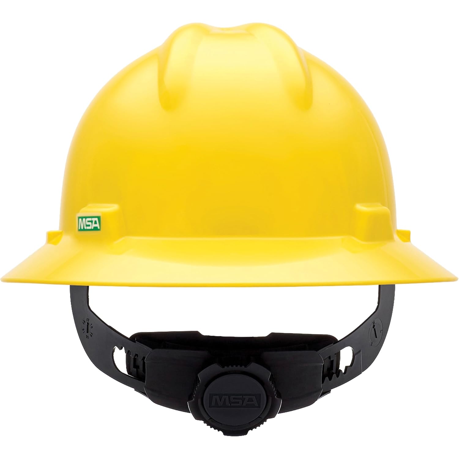 V-Gard Full-Brim Hard Hats, Ratchet Suspension, Size 6 1/2 - 8, Yellow