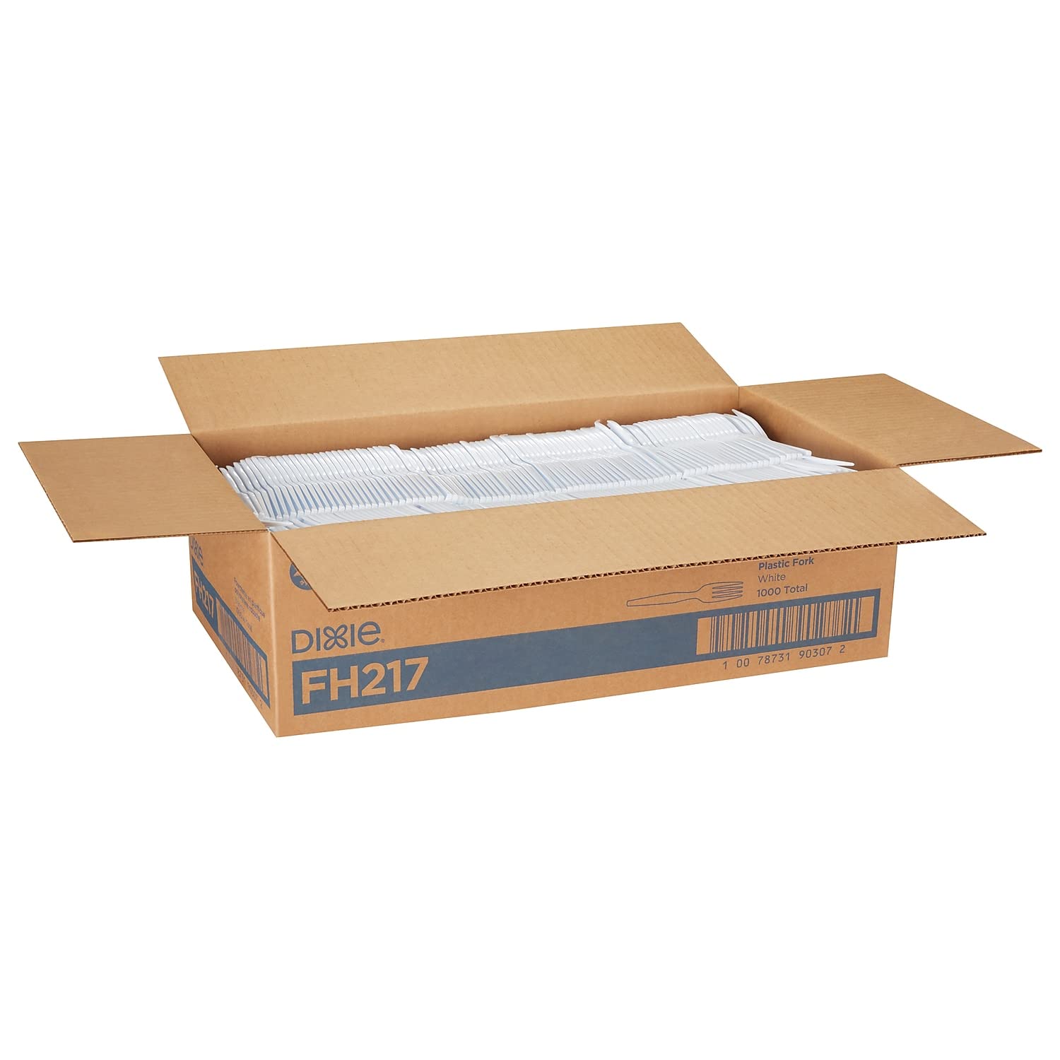 Dixie 7.13" Heavy-Weight Polystyrene Plastic Forks By GP PRO, White, 1000 Count, FH217 White 1 box of 1000