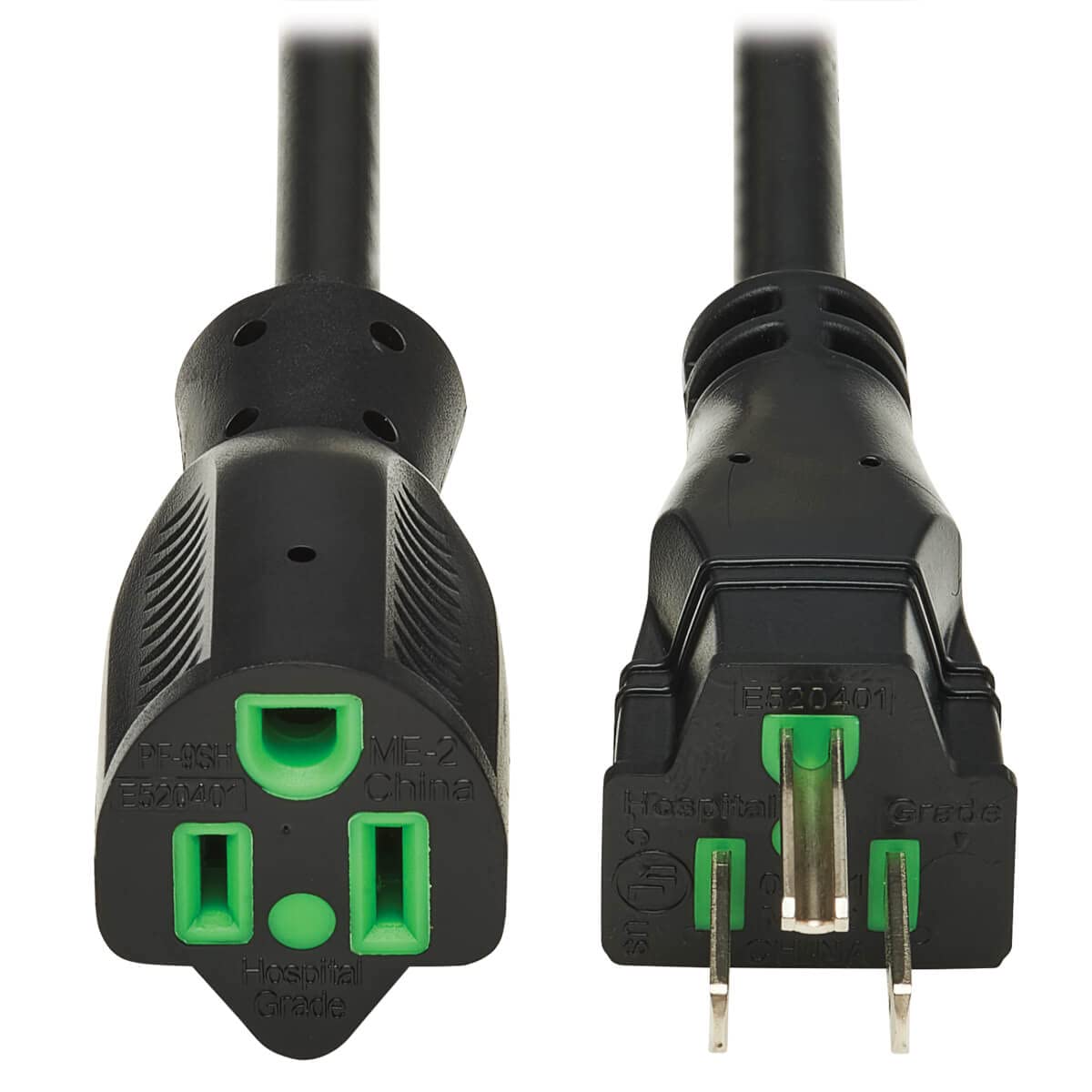 Tripp Lite Safe-IT Medical Hospital-Grade 5-15P-HG to 5-15R-HG Power Cord