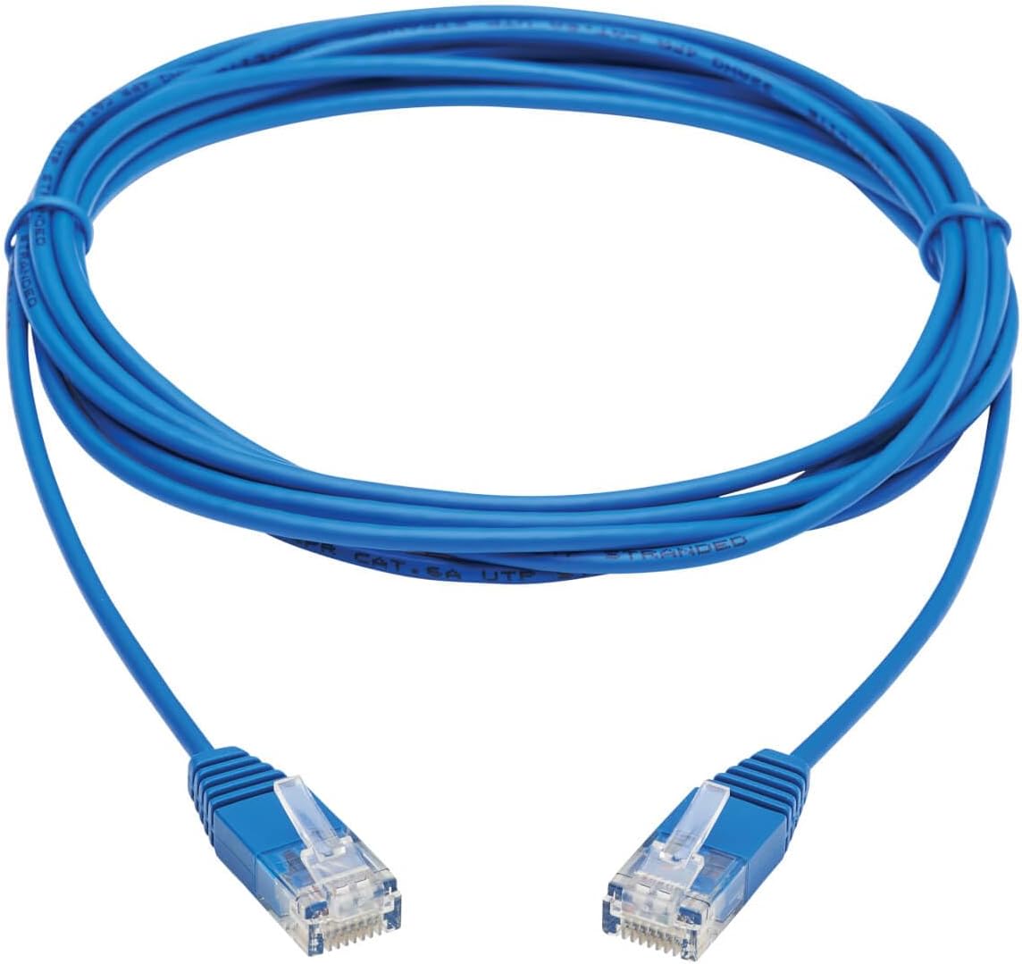 TRIPP LITE CAT6a 10G Ultra-Slim Molded UTP Ethernet Cable, Blue