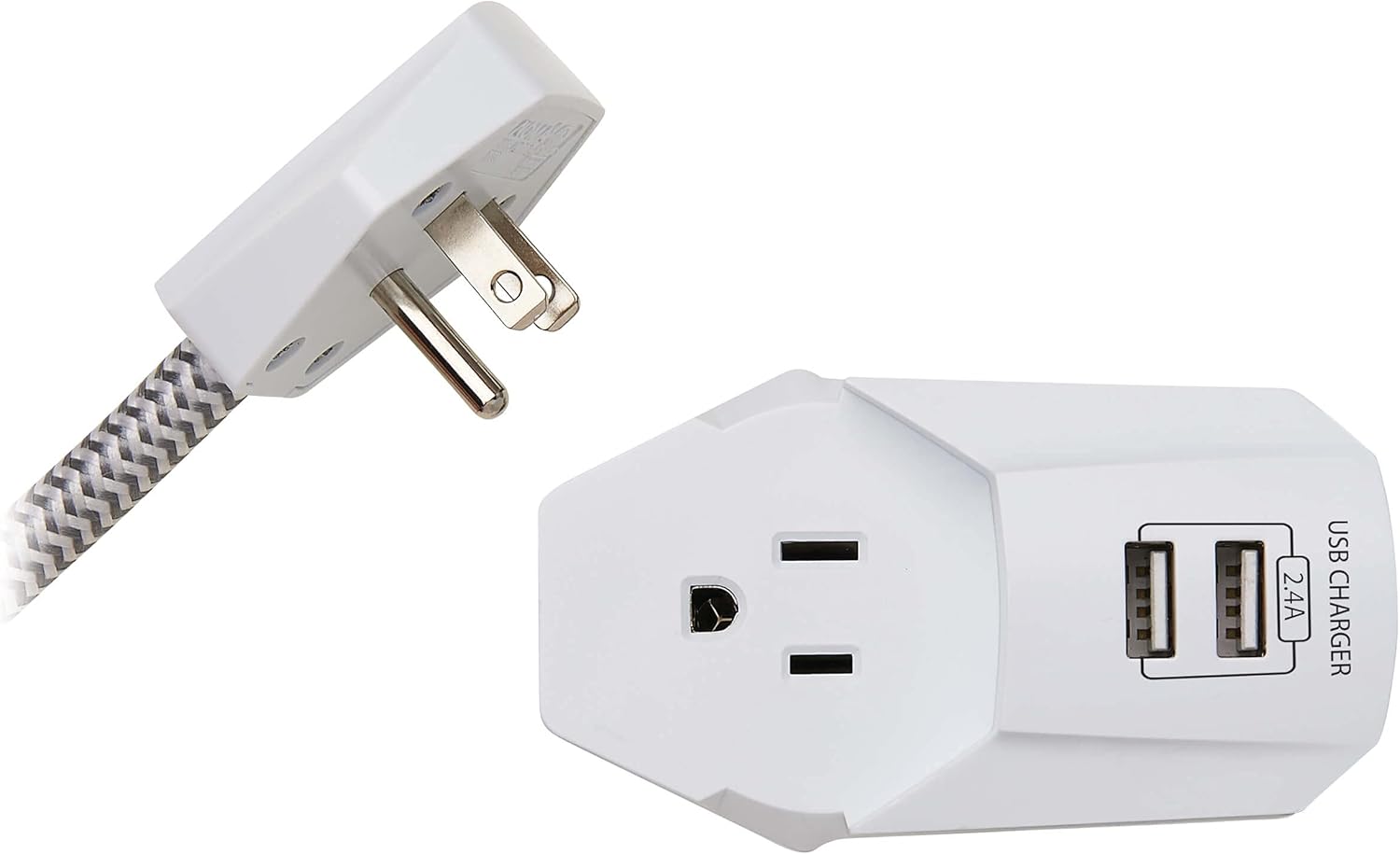 Tripp Lite Surge Protector Power Strip 7-Outlet with 2 USB Ports 6ft Cord White (TLP616USB)