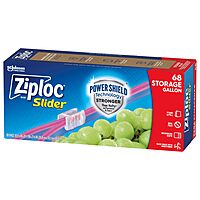 Ziploc Gallon Food Storage Slider Bags, Power Shield Technology for More Durability, 68 Count