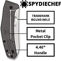 Spyderco Spydiechef Premium Chef Knife with 3.32" LC200N Ultra-Corrosion-Resistant Steel Blade and Titanium Handle