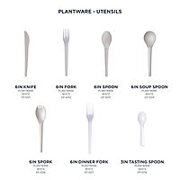 Eco-Products Compostable CPLA 7" Plastic Dinner Forks, Case of 1000, Disposable White Fork, Plantware Cutlery