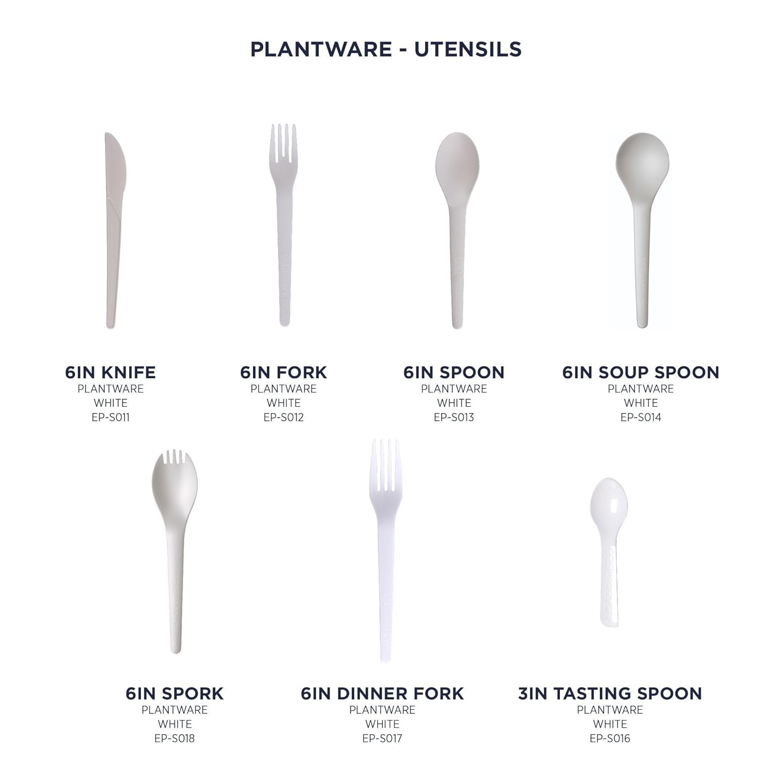 ECO-PRODUCTS Plantware CPLA Compostable Cutlery, Case of 1000