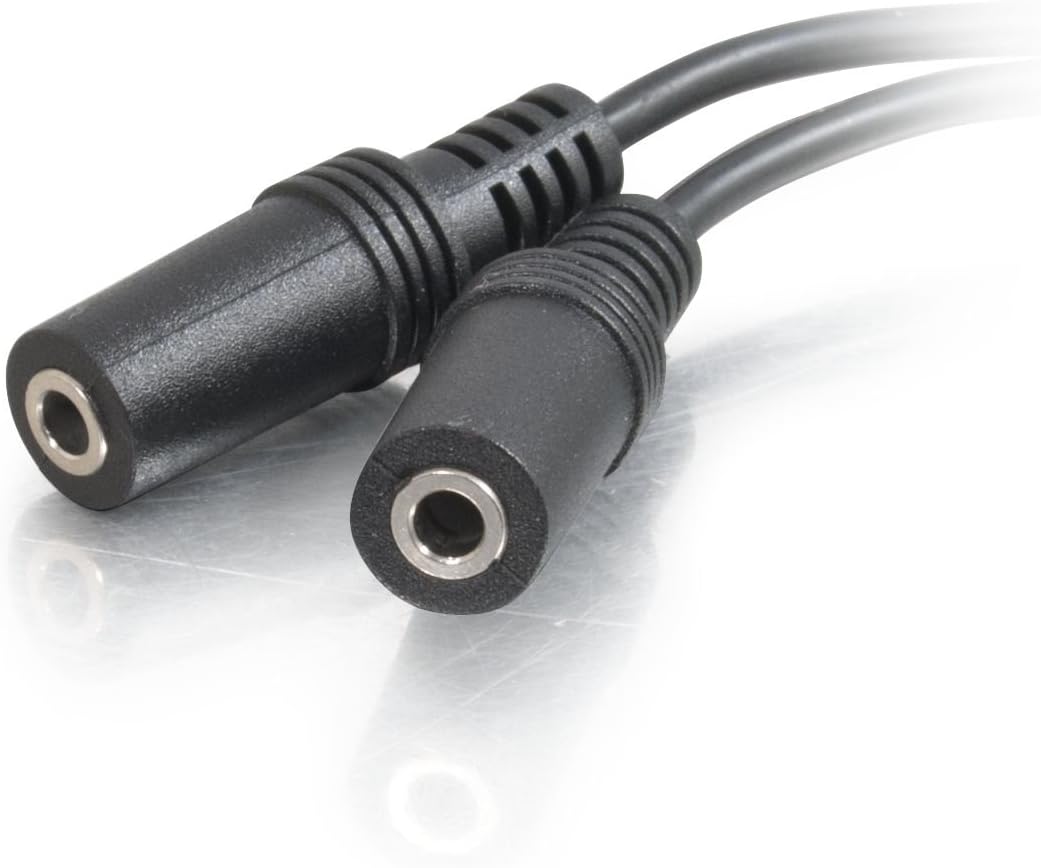C2G 6in 3.5mm Y-Cable - 3.5mm (1) to 3.5mm (2) - M/F - Converts a 3.5mm jack to dual 3.5mm jacks