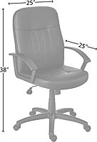 Boss Office Products Ergonomic Mid-Back Leather Chair, Black