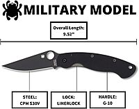SPYDERCO Military Model Signature USA-Made Folding Tactical/Hunting Knife