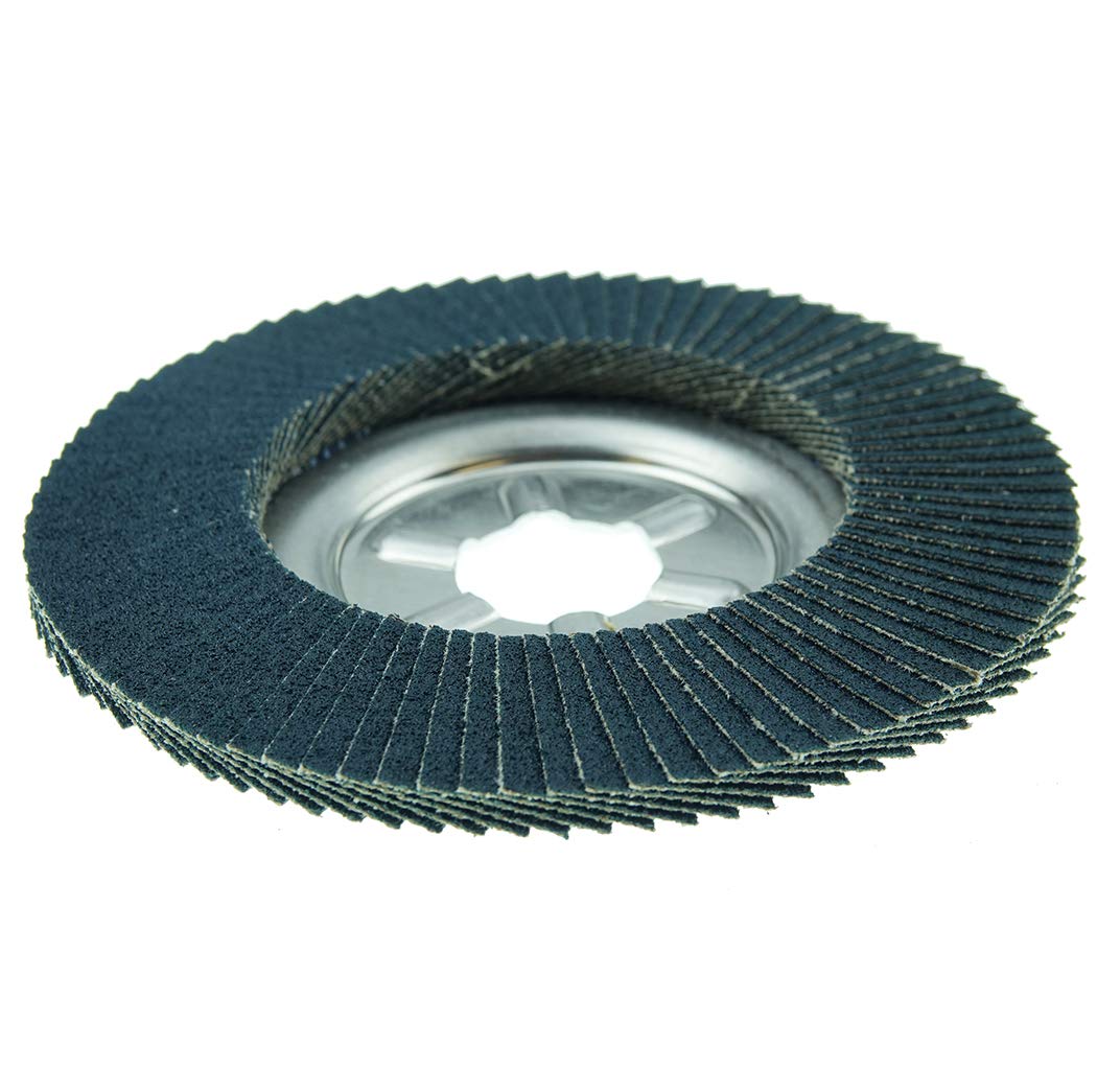 Weiler 31309 Vortec Pro 7/8" Arbor, 4-1/2" Diameter, 60 Grit, Zirconium, Aluminum Backing, Angled Abrasive Flap Disc
