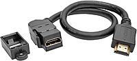 Tripp Lite High-Speed HDMI with Ethernet All-in-One Keystone/Panel Mount Extension Cable (M/F), Angled Connector, 1 ft. (P162-001-KPA-BK)