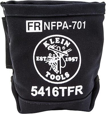 Klein Tools 5416TFR Tool Bag, Flame Resistant Canvas Bag for Bolt Storage with Double Reinforced Bottom and Tunnel Connect