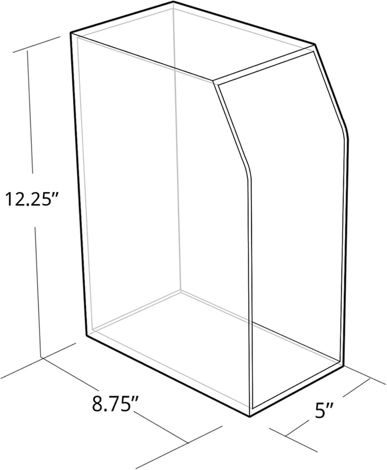 Azar Displays 255030 Monitor Magazine & File Holder, 5"W x 8.75"D x 12.25"H, Clear