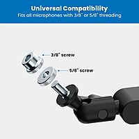 Mount-It! Mic Arm, Microphone Boom Arm, Adjustable Full Motion Mic Desk Mount, for Streaming, Gaming - to 27.8", Black