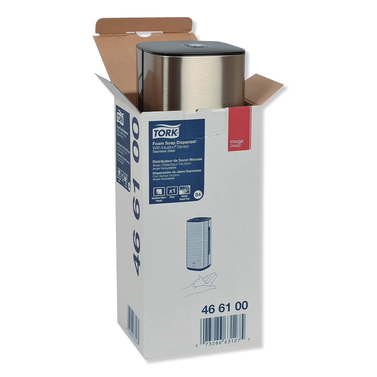 Tork Intuition™ Sensor Skincare Dispenser Stainless Steel S4, for Hand Soap and Hand Sanitizer, Image Range, 466100