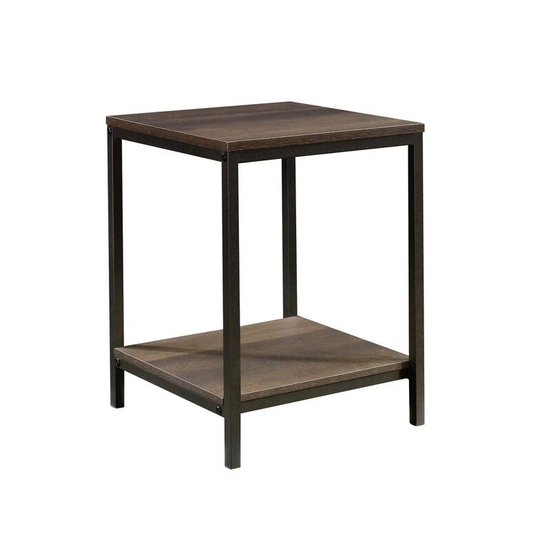 Sauder North Avenue Side Table, Rectangular, Smoked Oak/Black