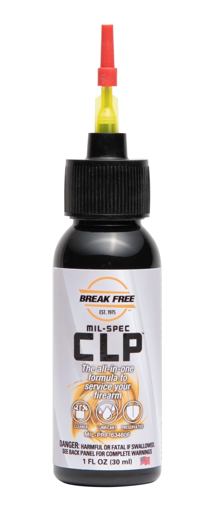 BREAK FREE CLP Cleaner Lubricant and Preservative Gun Cleaner, Needle Applicator, 1 fl oz
