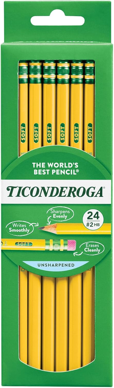 TICONDEROGA Premium Wood-Cased #2 (HB) Pencils, Yellow