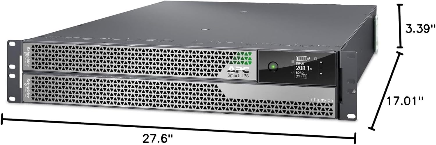 APC by Schneider Electric Smart-UPS Ultra On-Line Lithium ion, 5KVA/5KW, 2U Rack/Tower