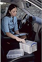 Really Useful Box Plastic Storage Container With Handles/Latch Lid, 28in x 17 5/16in x 12 1/4in, Clear