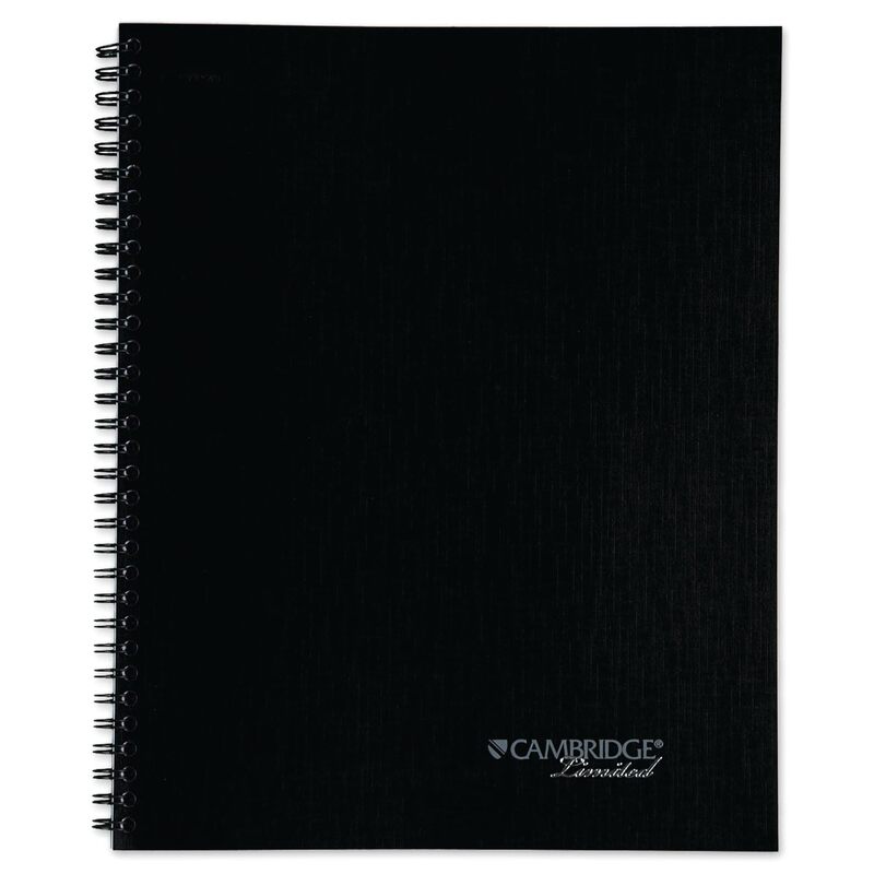 Cambridge Notebook, Business Notebook, 8-1/4" x 11", 80 Sheets, Ruled, Action Planner, Flexible Cover, Wirebound, Gray (06064) 11" x 8-1/4"