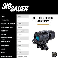 SIG SAUER Romeo-MSR Gen II 1x20mm 2 MOA Red Dot Sight & 3x22mm JULIET3-Micro Magnifier Combo Kit | Durable Waterproof