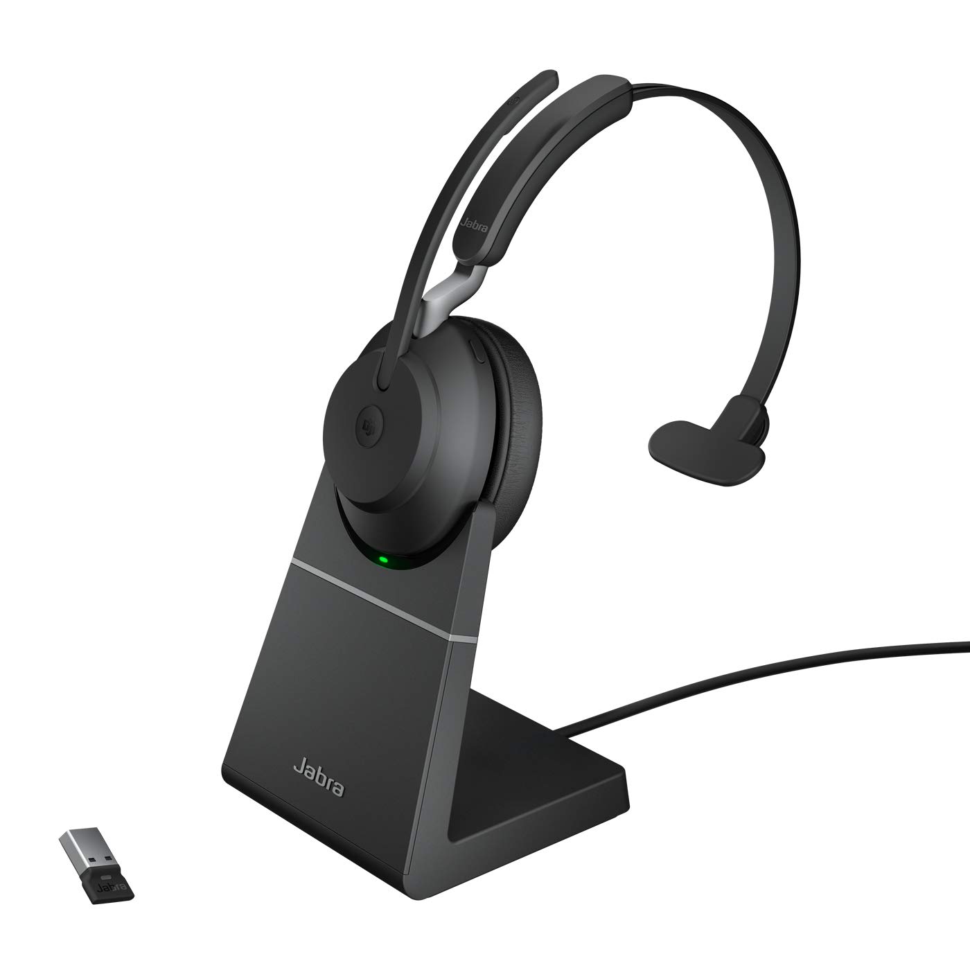 Jabra Evolve2 65 - USB-A MS Teams Mono with Charging Stand - Black Wireless Headset/Music Headphones