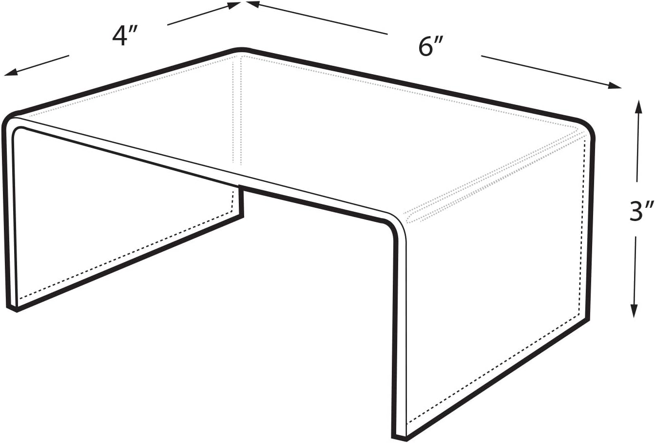 Azar Displays Clear Acrylic Riser Displays (4-Pack)