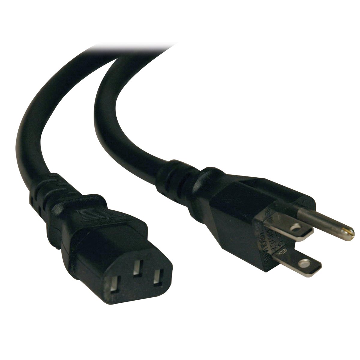 Tripp Lite Heavy-Duty Computer Power Cord, 15A, 14 AWG (NEMA 5-15P to IEC-320-C13)
