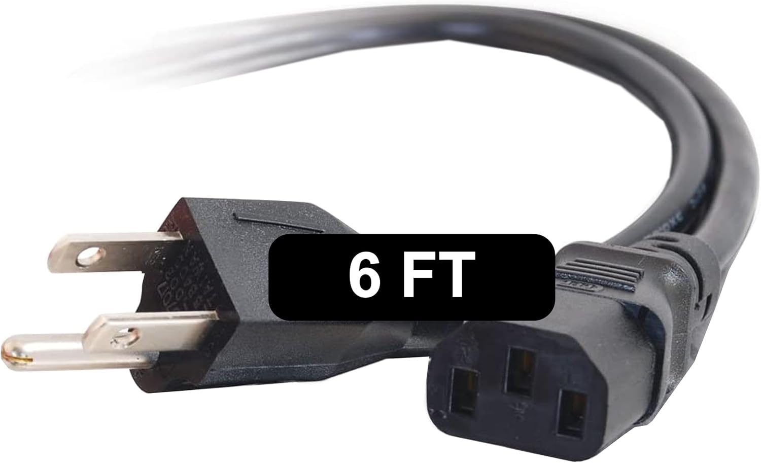 C2G 6FT Premium Replacement AC Power Cord - Durable Power Cable for TV, Computer, Monitor, Appliance & More (24240)
