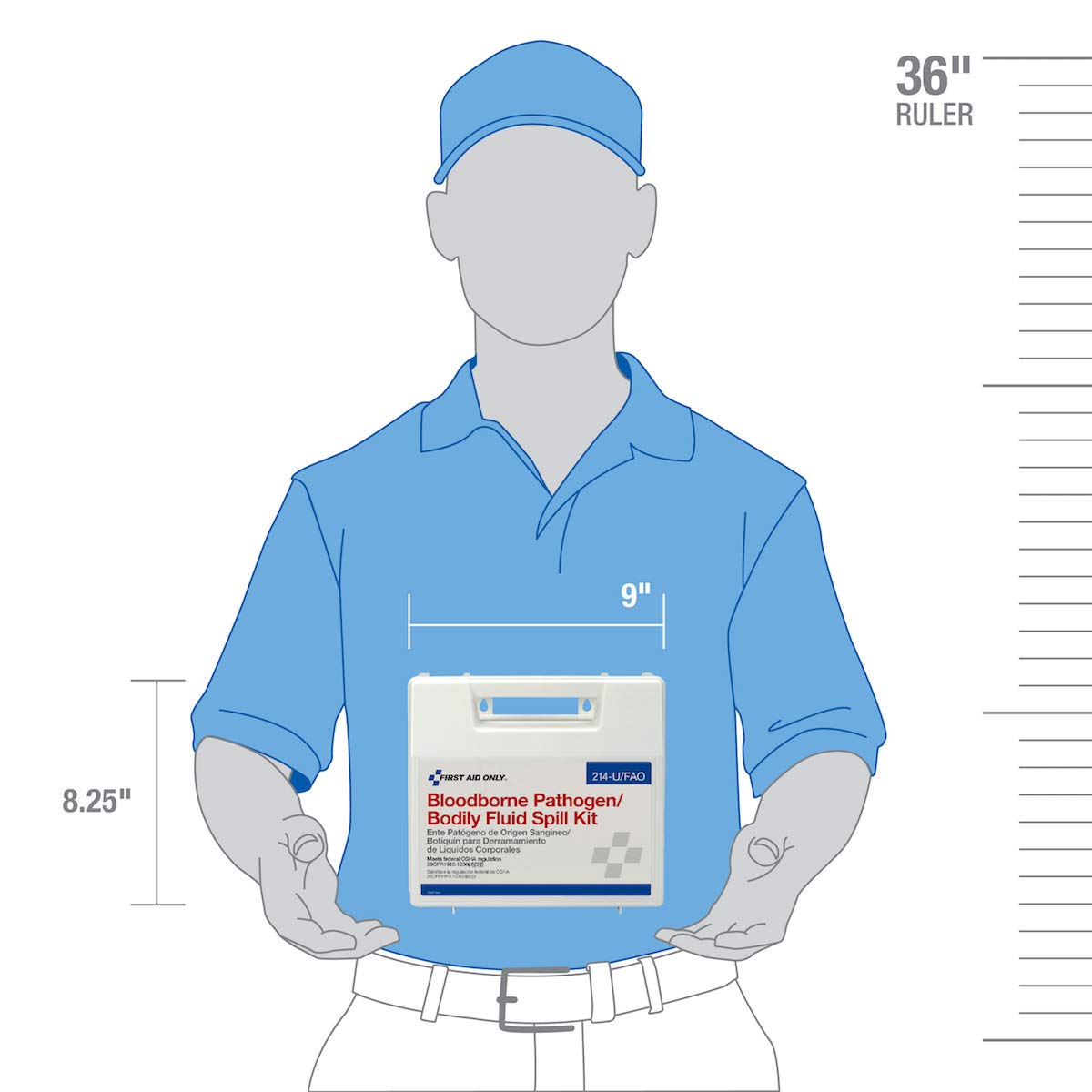 First Aid Only 214-U/FAO Body Fluid Clean Up Kit, 23-Piece Blood Pathogen Clean Up Kit in Plastic Case 23 Pieces Plastic