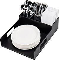 MIND READER Countertop Utensil, Napkin & Plate Organizer