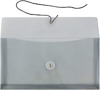 JAM PAPER Plastic Envelopes with Button & String Tie Closure - 12 Pack