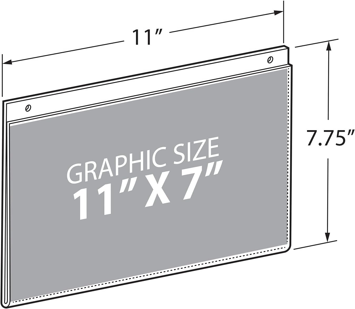 AZAR DISPLAYS U-Frame Wall-Mount Acrylic Sign Holders, Clear, Pack Of 10