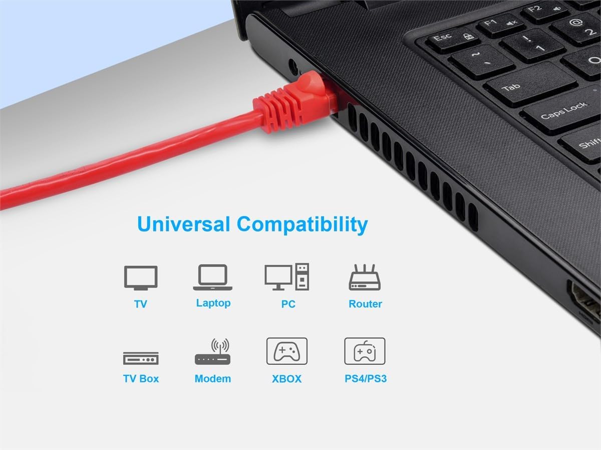 Monoprice Cat6 24AWG UTP Ethernet Patch Cable - Snagless RJ45, 550MHz, Pure Bare Copper