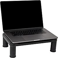 Mind Reader Monitor Stand, Height Adjustable, Laptop, Computer, Riser, Office, 15"L x 9.5"W x 4.25"H, Set of 2, Black 4 Leg-2 Pack